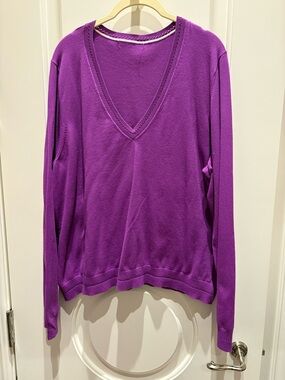 Boden Bright Purple V-Neck Sweater